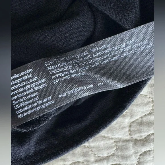 Eileen Fisher Fine Jersey Wide Leg Cropped Slit Pants Black Women's Size L - Picture 9 of 13